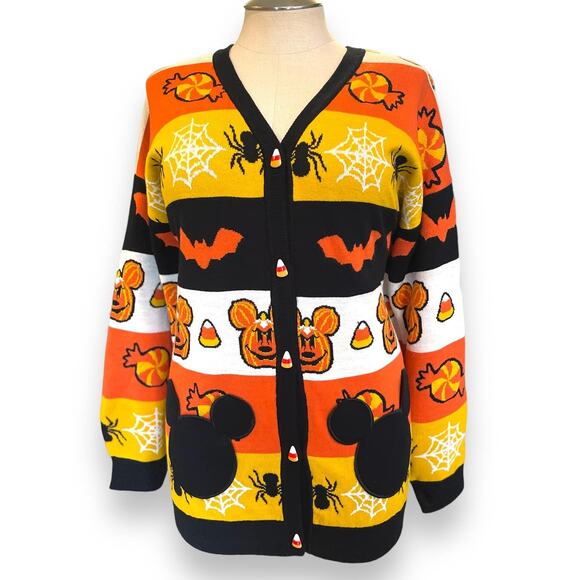 Hot Topic Plus Size 3 (3X 22/24) Halloween Disney Mickey Mouse Striped Cardigan‎ - Picture 1 of 4